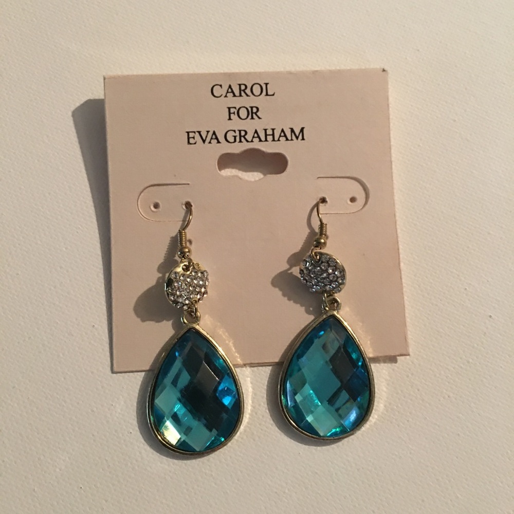 Teal stone Earrings- for eva graham
